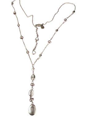 Bella Uno Silver Plated Lariat Y Necklace Bumble Bee Bauble Stations Adj 29"